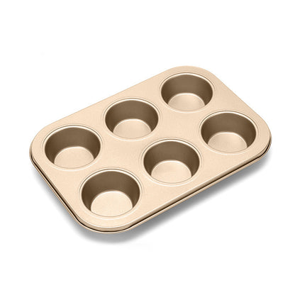 Baking Mold Mufen Small Cake Grinder Baking Six Donuts Non-Stick Household 6/12 Mold Baking Tray Tool