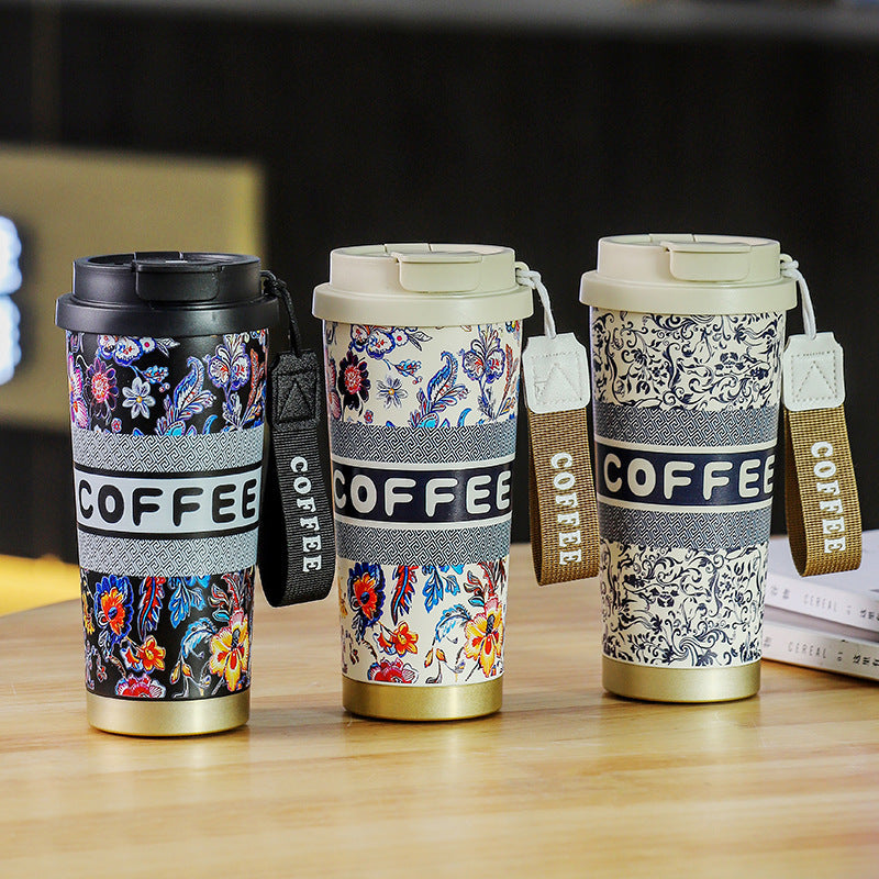 Overlord Tea Ji Tongyi Thermos Cup 316 Stainless Steel Lily-in-the-valley Coffee Cup Portable Car Double Drinking Gift Water Cup