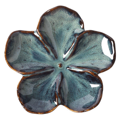 Retro Japanese Ceramic Plate Flower-Shaped Small Plate Creative Flavor Plate Dipping Plate Small Dish Multi-Color Kiln-Turned Plate