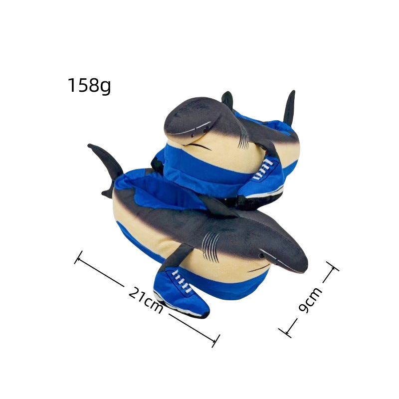 Funny Ai Shanhaijing Doll Shark Wooden Stick Man Doll Creative Cross-Border Spoof Plush Slippers