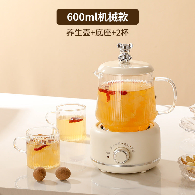 Health Pot Household Multifunctional Full Glass Tea Maker Kettle Small Office Flower Tea Pot Electric Cup Gift