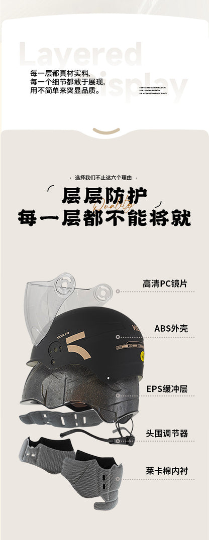 New national standard 3C certification electric car helmet motorcycle men and women summer sunscreen four seasons universal safety helmet