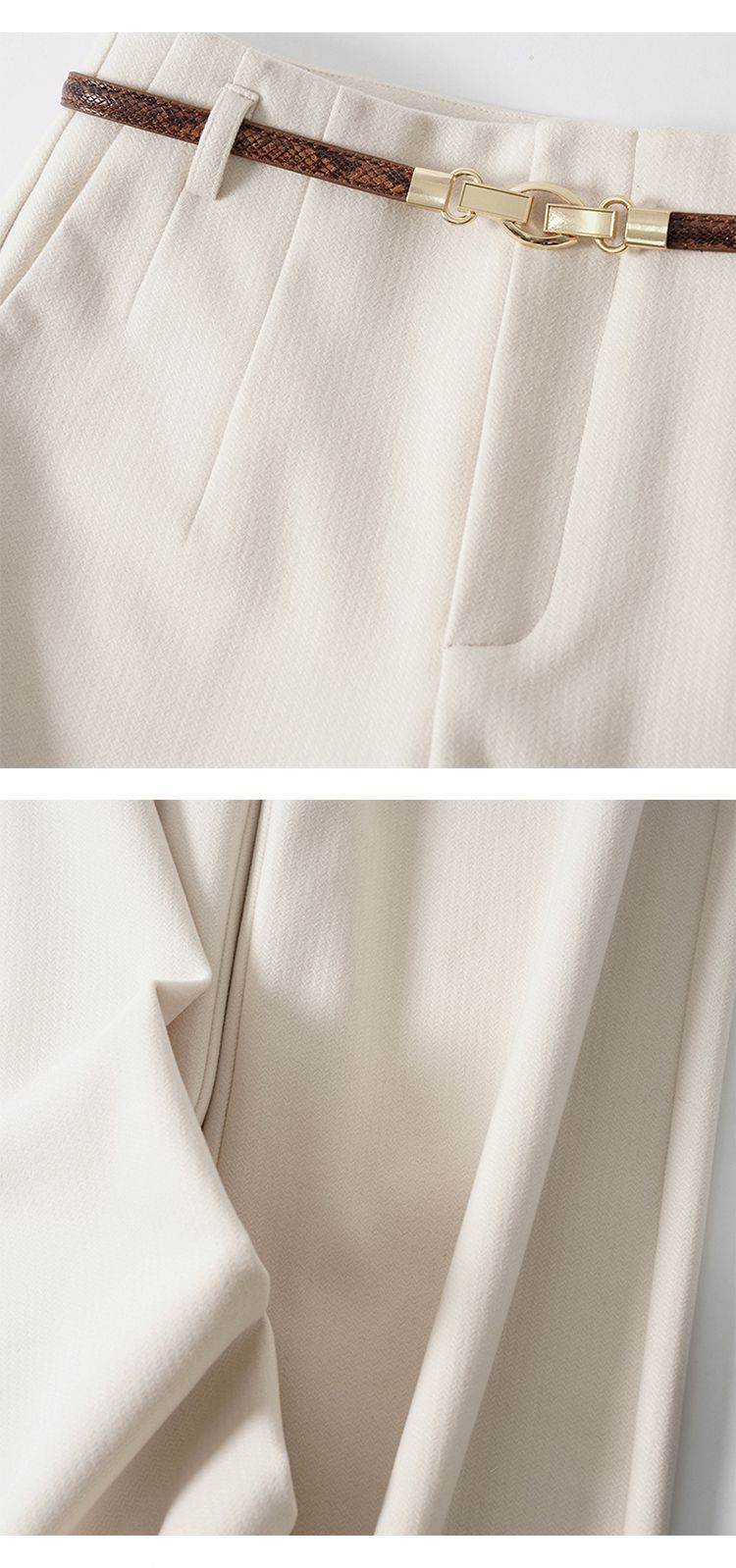 Lazy Style Woolen Pants for Women, New Autumn and Winter Wide-Leg Pants, Long Straight-Leg Pants, Thickened Woolen Casual Pants for Women
