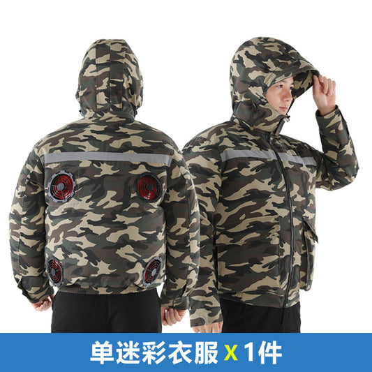 Summer Air-Conditioned Clothing for Outdoor Labor Protection, Cooling and Sun Protection Clothing, Hooded Fan Clothing for Men and Women, Specially Designed for Outdoor Labor Protection