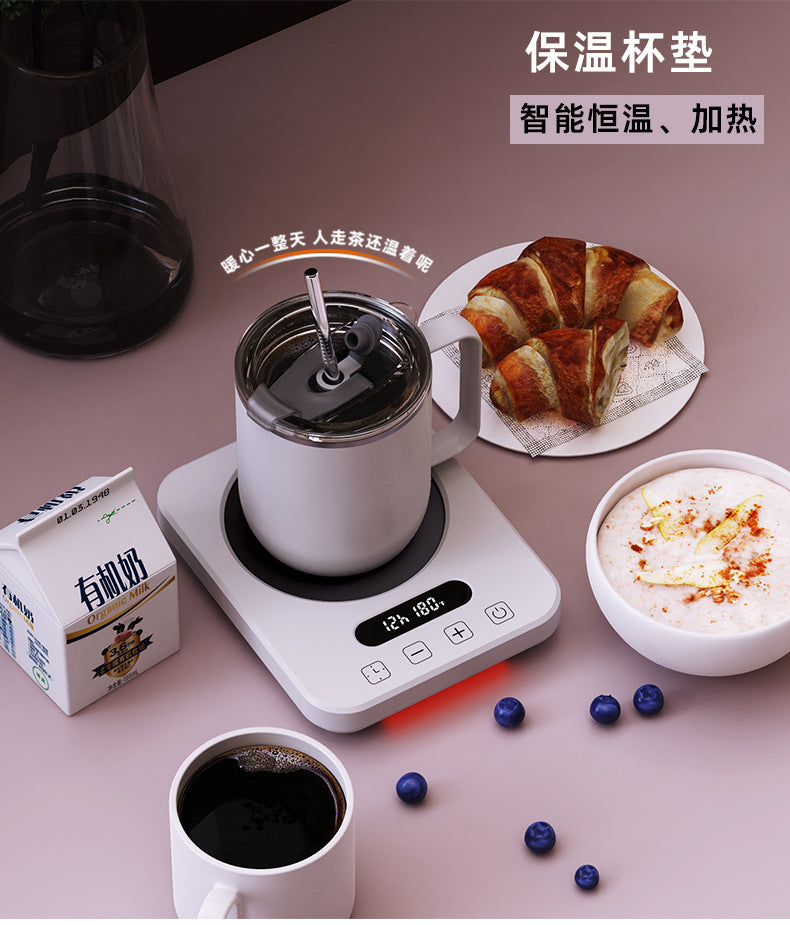 New 80-Degree Constant Temperature Coaster with Adjustable Temperature and Timed Insulation for Coffee Cups, Hot Milk Heating Coaster Base, Cup Warmer