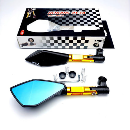 Universal motorcycle modified reflector electric vehicle aluminum alloy rearview mirror blue mirror