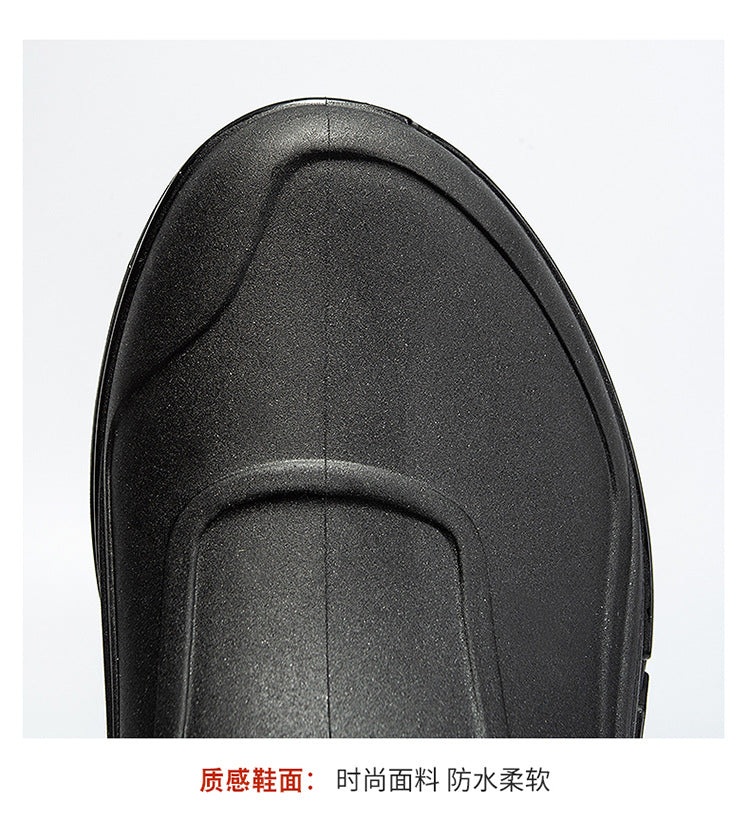 Cross-border Explosions Fashion Rain Boots Men's Non-slip Rubber Shoes Thick Sole Wear-resistant Outer Wear Rain Boots Non-slip Kitchen Water Shoes Men