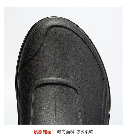 Cross-border Explosions Fashion Rain Boots Men's Non-slip Rubber Shoes Thick Sole Wear-resistant Outer Wear Rain Boots Non-slip Kitchen Water Shoes Men