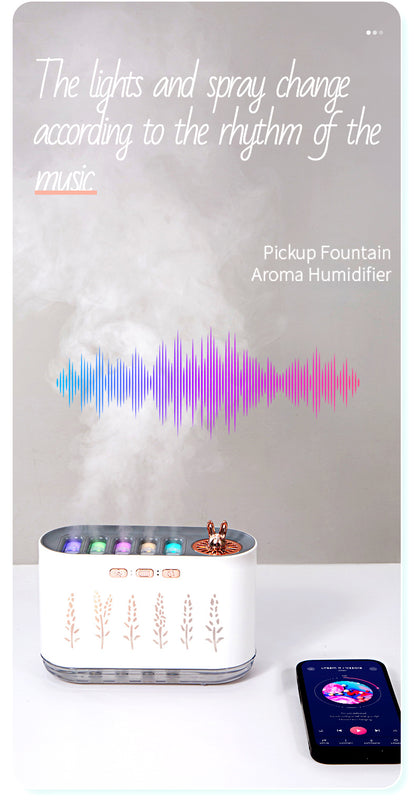 Cross-border New Air Humidifier Home Silent Bedroom Five-hole Spray Aromatherapy Creative Dynamic Colorful Voice Control Pick-up