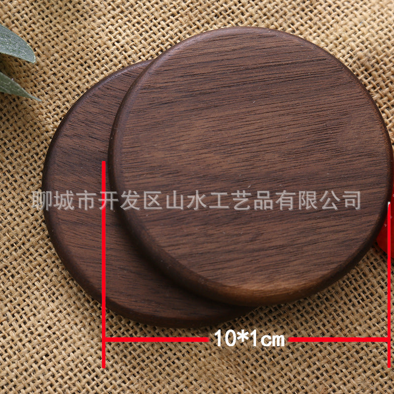 Wooden Coaster Black Walnut Square Coaster Wooden Insulation Pad Solid Wood Coaster Engraved Logo