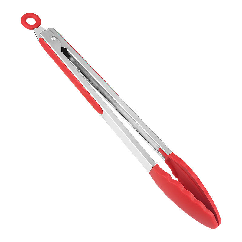 Cross-Border Silicone Clips, High Temperature Resistant Kitchen Anti-Scalding Barbecue Barbecue Clips, Food Clips, Household Stainless Steel Steak Clips