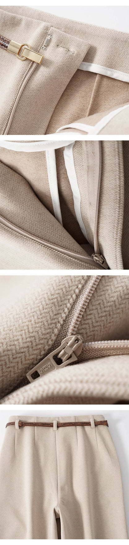 Lazy Style Woolen Pants for Women, New Autumn and Winter Wide-Leg Pants, Long Straight-Leg Pants, Thickened Woolen Casual Pants for Women