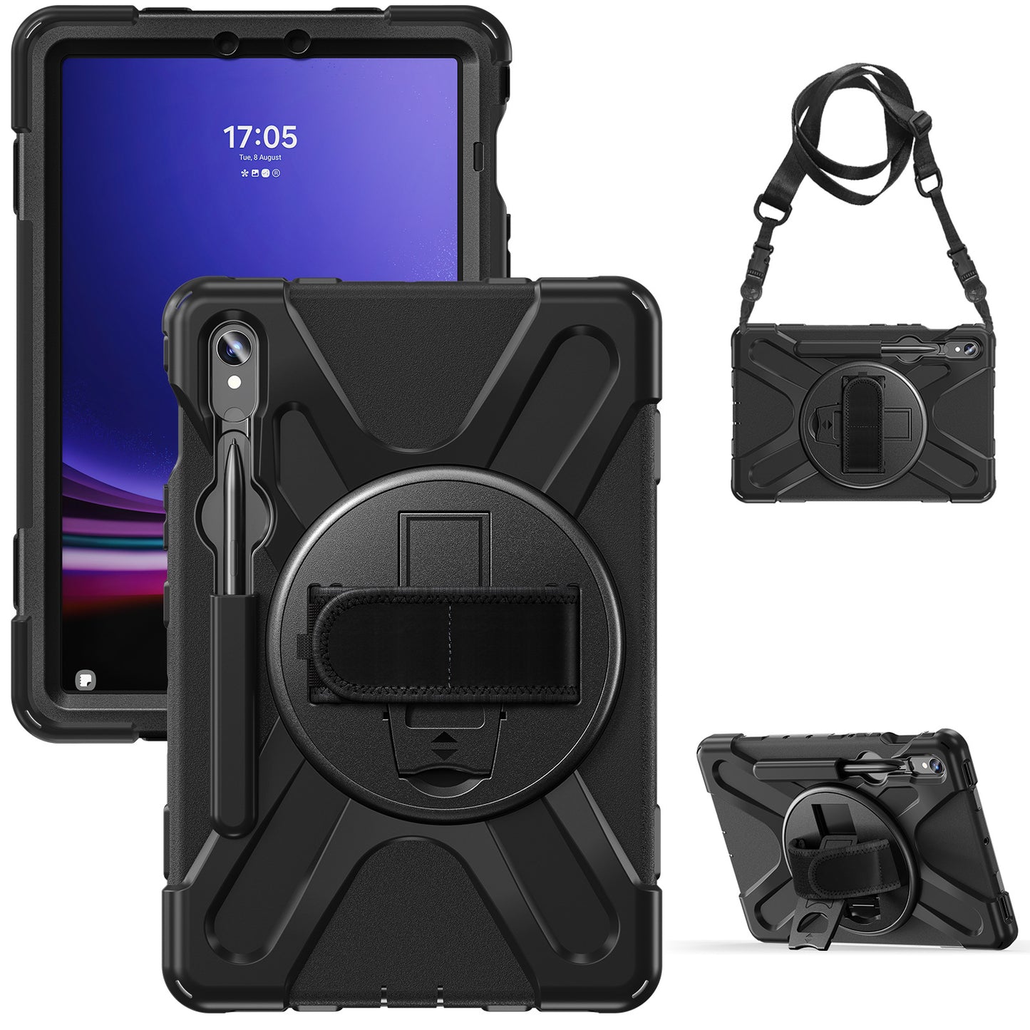 Applicable to Samsung Tab S9 FE/A9PLUS pirate king drop-resistant strap bracket protective cover