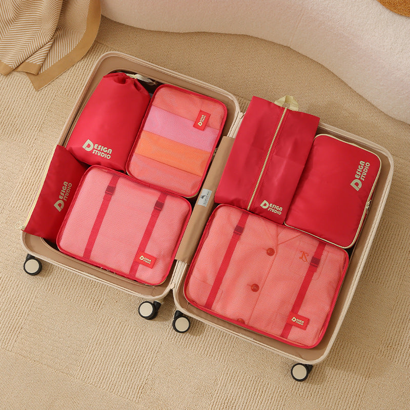 Dopamine Organizer Travel Bag suit Luggage Compressible Clothes Storage Pack Portable Storage Seven-Piece Set