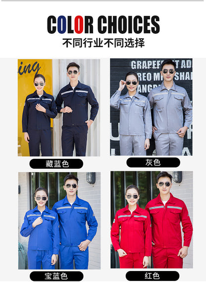 Summer thin anti-static overalls suit men's and women's long short sleeve gas station filling station gas petrochemical electricsuit