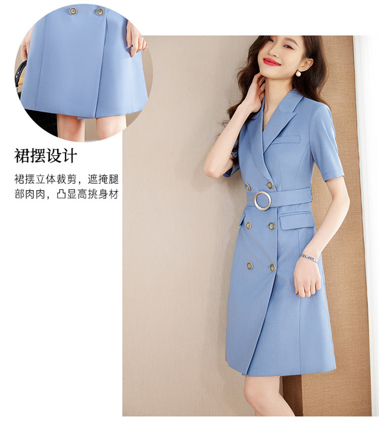 French Hepburn Style Small Black Dress High Sense High Cold Royal Sister Fried Street Small Fragrance Style Pleated Professional Suit dress Summer