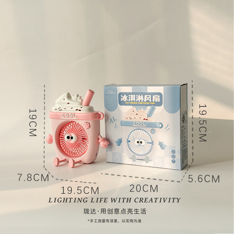 Food Toy Series Cartoon Electric Fan Summer Small Dormitory Fan USB Mini Fan Portable Handheld Fan