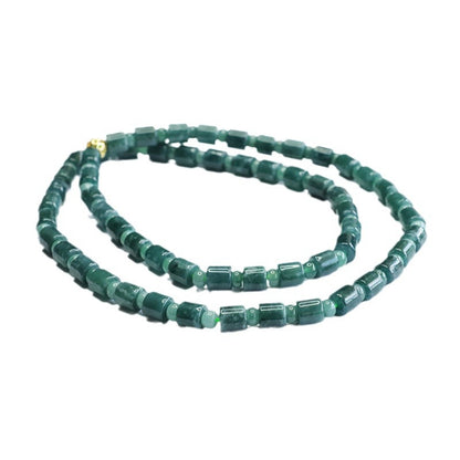 Guan Yu Natural Jade Bead Chain A-Grade Jadeite Blue Water Bucket Bead Necklace Hanging Chain Live Wholesale Dropshipping S4080305