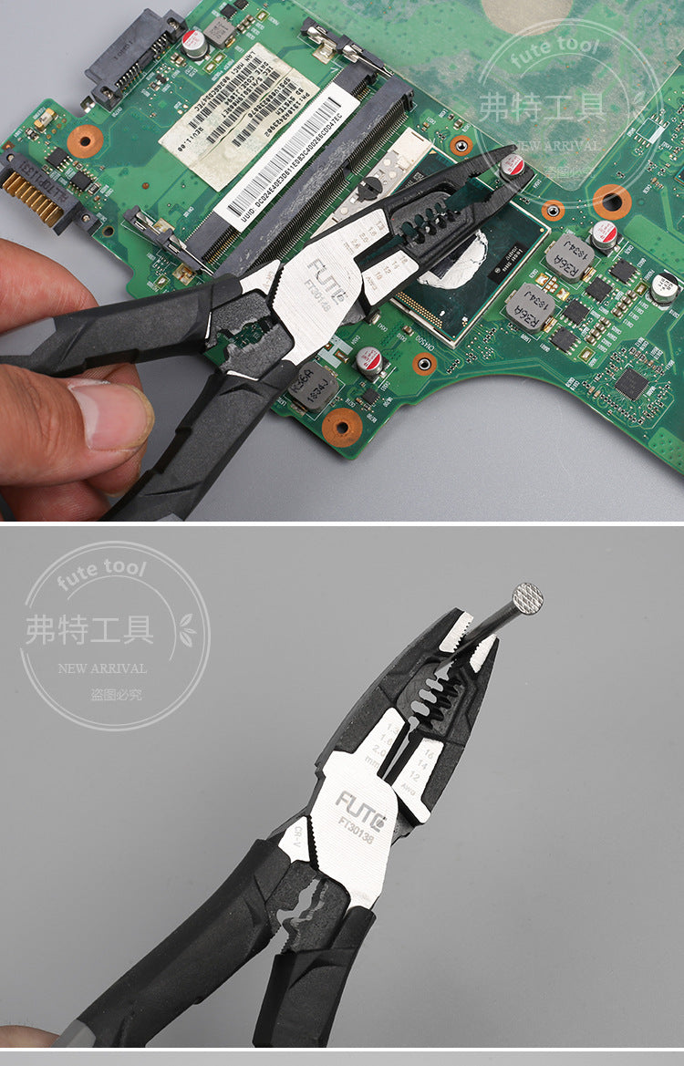 [Forte Industrial Multifunctional Wire Stripping Pliers] Pointed-nose Pliers Oblique Pliers Biaxial Cutting Pliers Labor-saving Vise