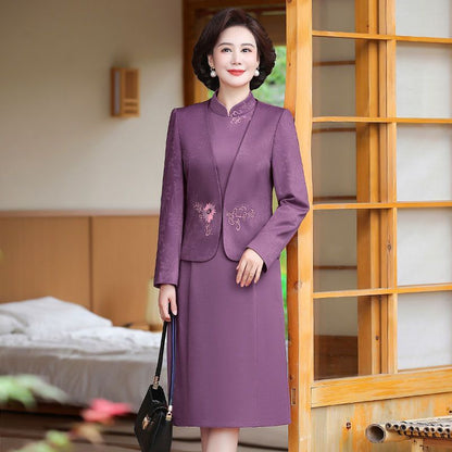 2024 New Chinese Mother's Wedding Dress Two-Piece Wedding Dress for dress Women's Spring and Autumn Middle Year Happy Mother-in-Law Wedding Dress