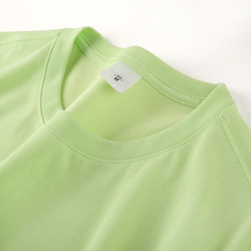 Loose-Fitting | 50-Count Double Yarn T-Shirt Ice Silk Cotton Round Neck Short-Sleeve T-Shirt Moisture-Wicking Business Casual Half-Sleeve for Men