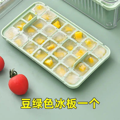 Cross-border pressing ice cube ice cube mould food grade pressing type household ice storage ice box with lid self-making ice box