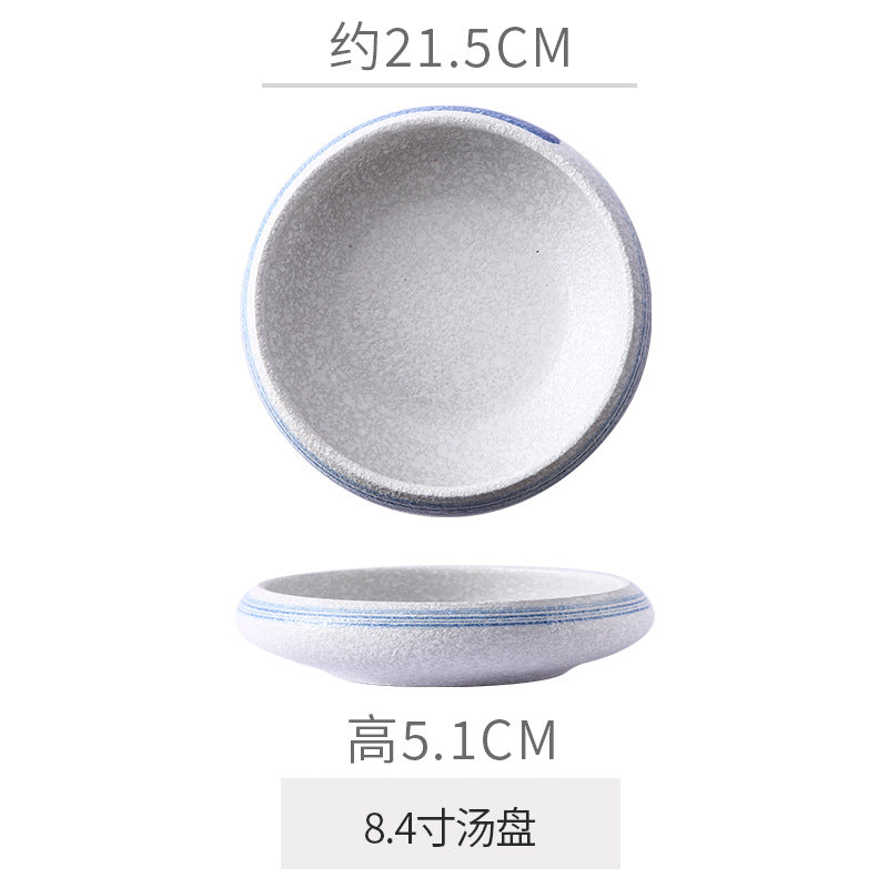 Retro Japanese Style Ceramic Bowl Creative Personality Household Rice Bowl Restaurant Special Snack Bowl Dessert Salad Bowl