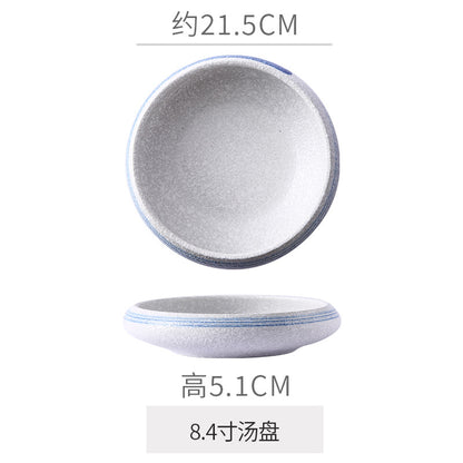 Retro Japanese Style Ceramic Bowl Creative Personality Household Rice Bowl Restaurant Special Snack Bowl Dessert Salad Bowl