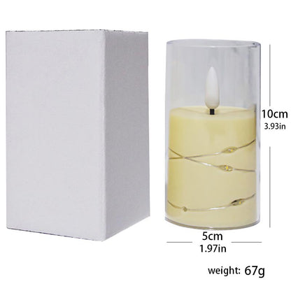 Flameless Candle Battery Powered Candle LED Fairy Light Plexiglass Candle with Remote Control Holiday Candle