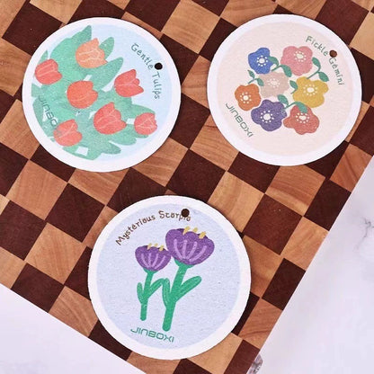 Compressed Wood Pulp Cotton Kitchen Cleaning Dishwashing Sponge Compressed Sheet Absorbs Water, Decontaminates and Does Not Stick to Oil Sponge Block Cartoon Printing