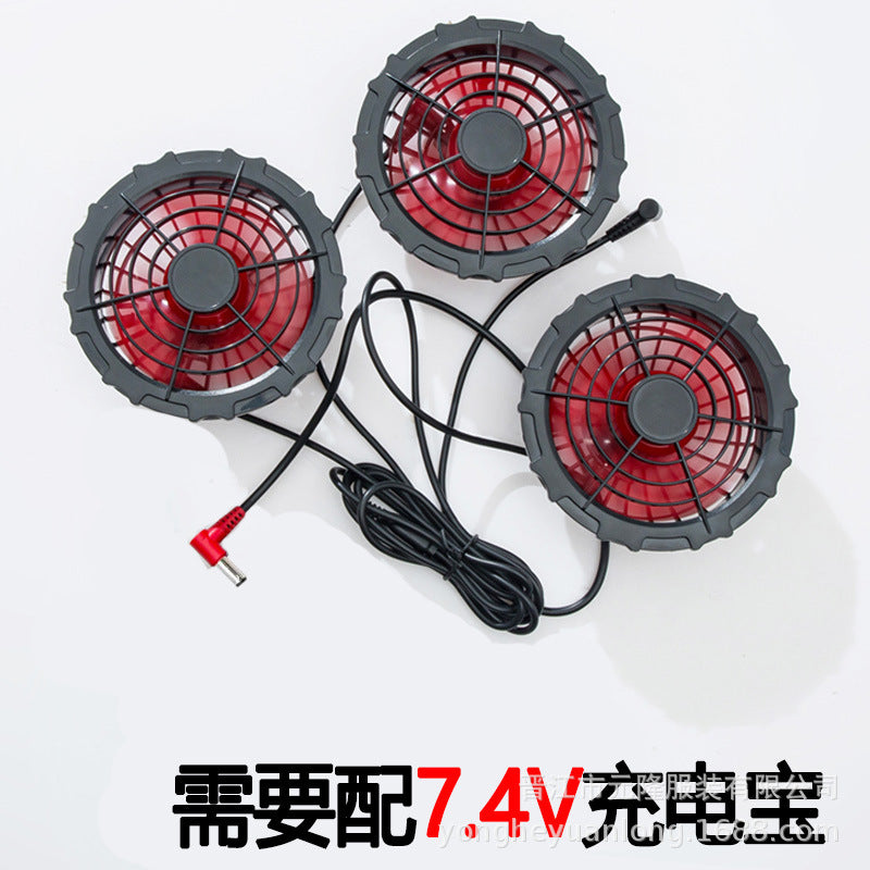 Cross-Border Summer Cooling Air-Conditioning Clothing with Fan Refrigeration Workwear Outdoor Heatstroke Prevention Fan Clothing Men's Labor Protection Clothing Work Clothes