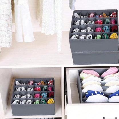 Underwear Compartmentalized Storage Box Four-Piece Set, Sock Storage Box, Fabric Home Storage, Bra Organizer, Multi-Compartment Classification Storage Box