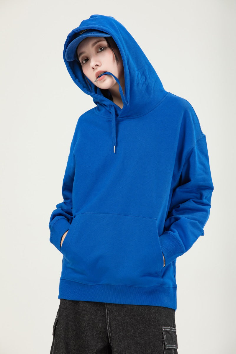 Hooded Sweater | Non-Deformable Pure Cotton Sweater Xinjiang Cotton Shoulder Pullover Autumn and Winter Solid Color ins Street Tide Hoodie