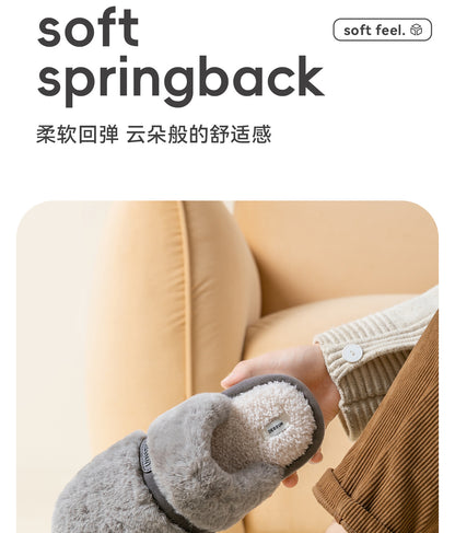 Bow Plush Cotton Slippers for Women Autumn and Winter 2025 New Warm Indoor Home Soft Sole Anti-Slip Confinement Slippers