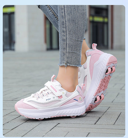 Girls' Heelys Sneakers 2025 Mesh Children's Shoes for Older Kids Roller Skates Girls' Four-Wheel Skates