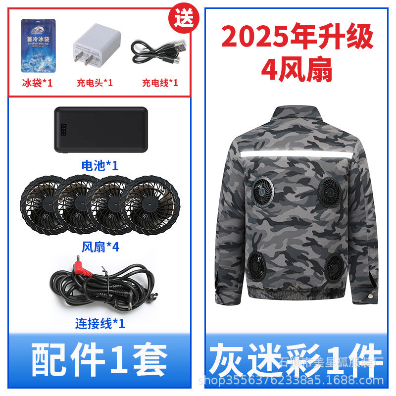 Heatstroke Prevention and Cooling Air Conditioning Clothes Men's Work Clothes Refrigeration with Fan Charging Site Labor Protection Clothes Welder Jacket