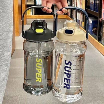 Large-Capacity Sports Water Cup Internet Celebrity Fitness High-Temperature-Resistant Plastic Cup Extra-Large Water Kettle Portable Straw Cup