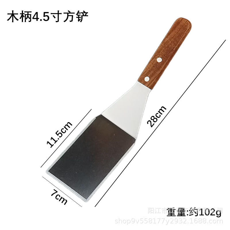 Triangle Stainless Steel Teppanyaki Grilling Shovel Multi-use Steak Hand-held Pancake Shovel Restaurant Teppanyaki Cuisine Gadget