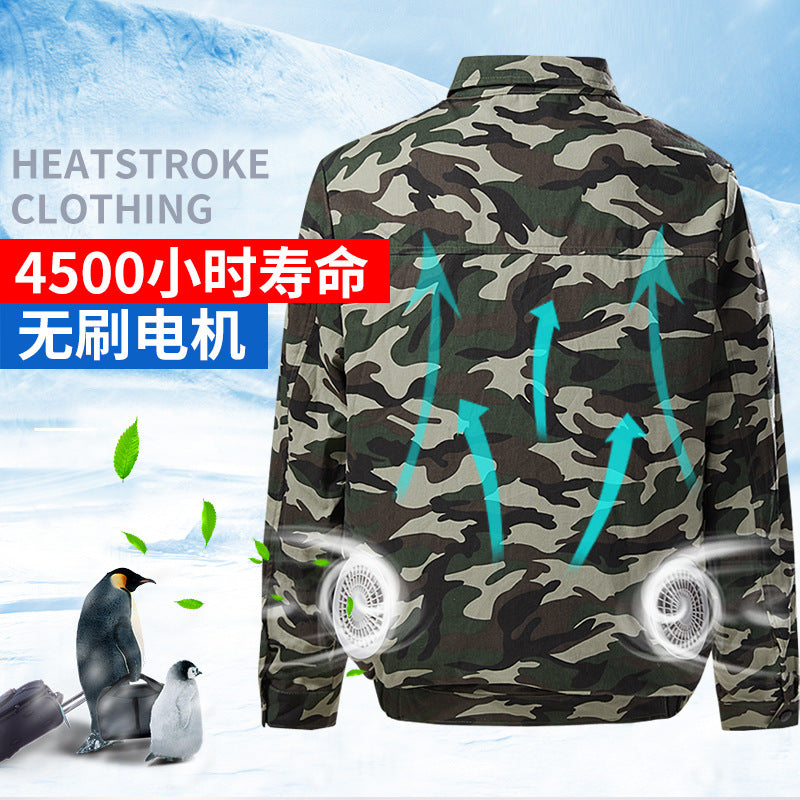 Air-Conditioned Clothing Men's Summer Outdoor Labor Protection Work Clothes Charging Refrigeration Welder High Temperature Heatstroke Prevention Cooling Fan Clothing