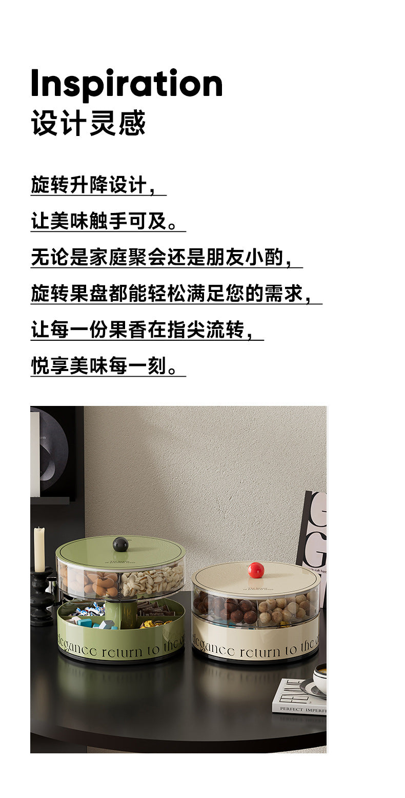 Fruit Tray Living Room Coffee Table Food Grade Melon and Peanut Snacks Dried Fruit Box Multi-layer Rotating Liftable Candy Box