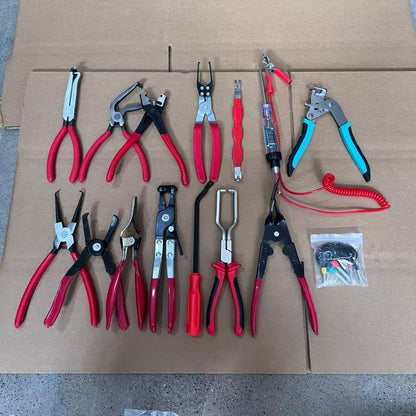 Red and black elbow 60 degree power-off pliers bolt pliers multi-purpose pliers car oil pipe separation harness pliers cross-border pliers