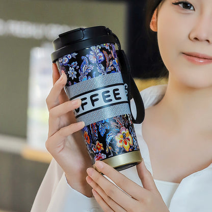 Overlord Tea Ji Tongyi Thermos Cup 316 Stainless Steel Lily-in-the-valley Coffee Cup Portable Car Double Drinking Gift Water Cup