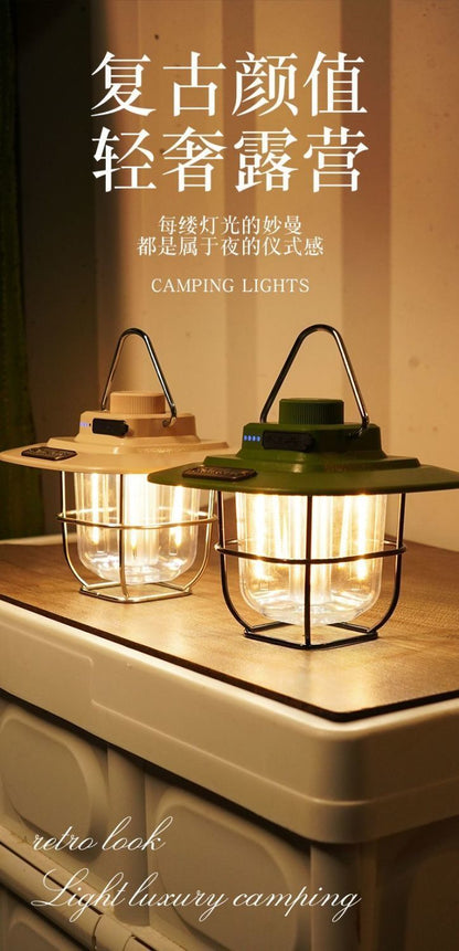Retro camping light LED ceiling light tent light horse light strong light portable charging portable light multifunctional camping light