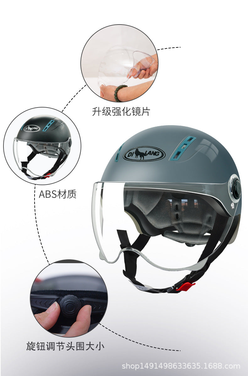 3C certified electric motorcycle helmet summer sun protection Cycling men and women battery half helmet Four Seasons universal helmet