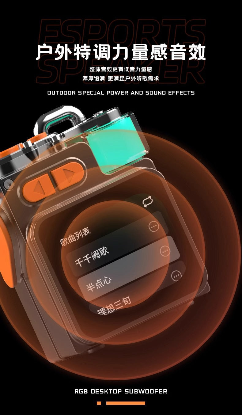 New metal bluetooth speaker atmosphere light portable speaker high power wireless mini stereo high sound quality