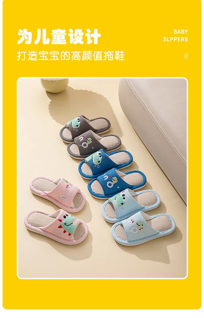 Small Dinosaur Boys and Girls Baby Open Toe Thickened Non-slip Pvc Summer Linen Sandals
