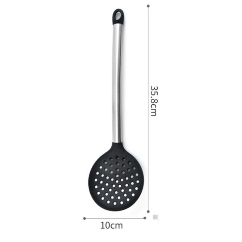 Silicone kitchenware suit 8-piece set stainless steel tube handle spatula baking scraper egg beater cooking hot pot spoon
