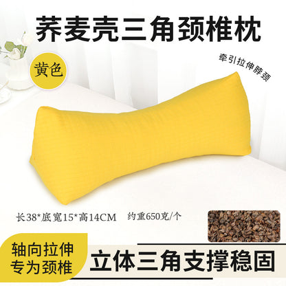 Cervical Spine Pillow Buckwheat Skin Pillow Sleeping Triangle Massage Pillow to Aid Sleep Hard Single Physiotherapy Neck Protection Buckwheat Triangle Pillow