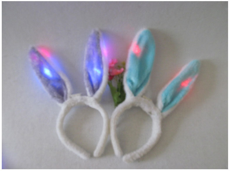 Led Light-Up Plush Bunny Ears Headband for Kids with Light-Up Hair Clip Decoration for Party Performance Props Styling