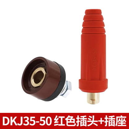 Welding Machine Quick Connector Dkj25-35-50-70 Square All-Copper European Quick-Plug Welding Head Cable Connector